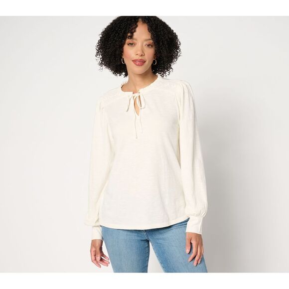 Me by Jennie Garth Women's Top Plus Sz 1X Calico Knit Blouse with White A658819 - Picture 1 of 4